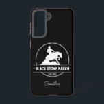 Coque Samsung Galaxy Logo du ranch pour chevaux pour endiguer la marque<br><div class="desc">Logo de ranch à cheval avec vecteur cheval à rennes coulissantes,  écurie équestre,  logo de grange à cheval,  marque pour votre entreprise de cheval. Vous pouvez transférer cette conception à n'importe quel autre produit sur Zazzle,  regardez : "Transférer la conception à un produit"!</div>