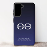 Coque Samsung Galaxy Logo Entreprise Société Minimaliste<br><div class="desc">Un simple modèle d'affaires bleu marine personnalisé dans un style minimaliste moderne qui peut être facilement mis à jour avec le logo et le texte de votre entreprise. Conçu avec une image de bannière de logo horizontal (2560 x 1440 px), vous pouvez customiser en changeant le texte et l'image à...</div>