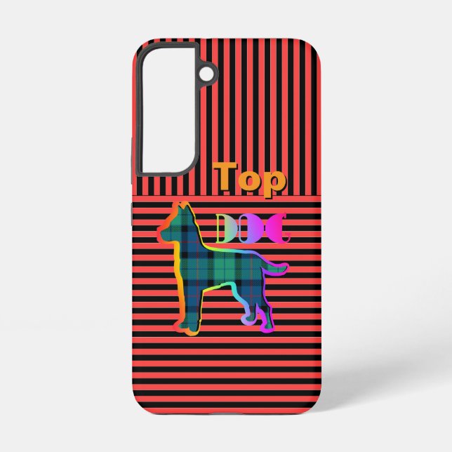 Coque Samsung Galaxy Logo Top Chien Green Plaid (Verso)