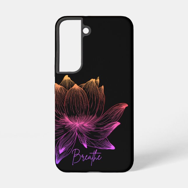 Coque Samsung Galaxy Lotus Flower Design Yoga Méditation Amateurs Noir (Verso)