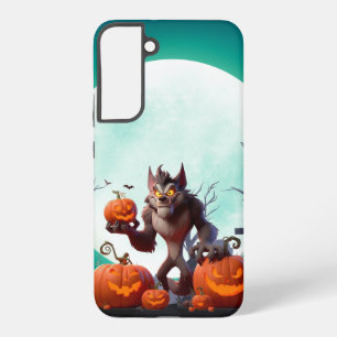 Coque Samsung Galaxy loup-garou et citrouilles d'Halloween