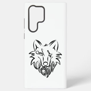 Coque Samsung Galaxy Loup tribal noir et blanc