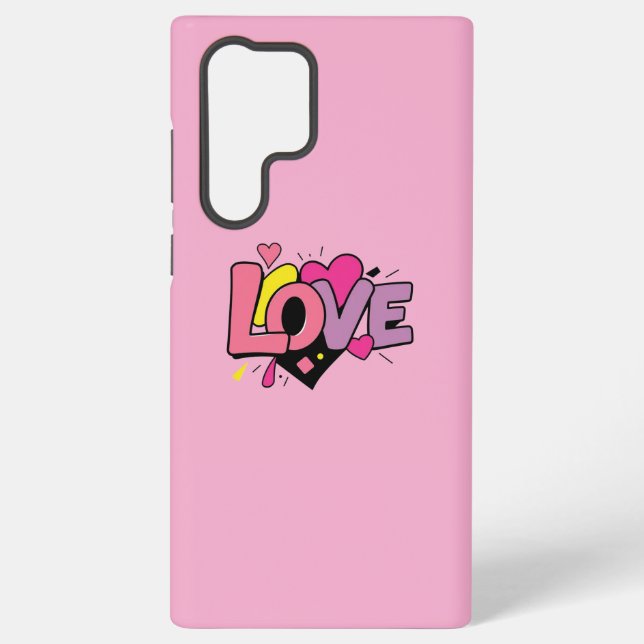 Coque Samsung Galaxy  Love Modern Watercolor Artsy Valentine's Day (Verso)