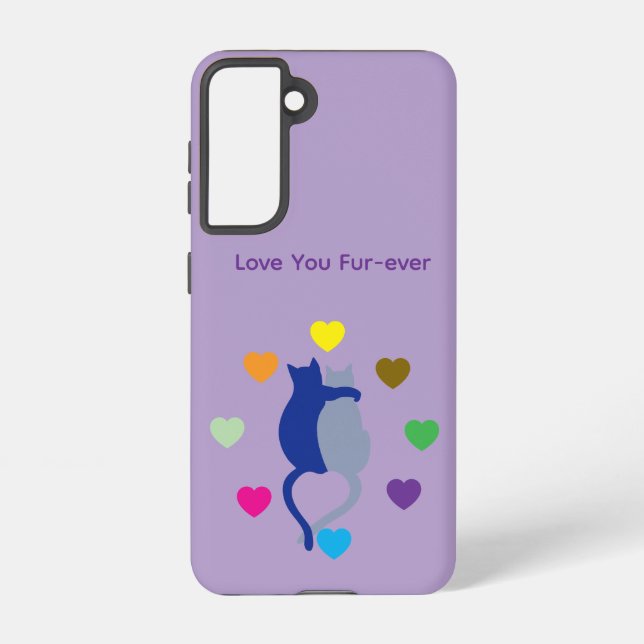 Coque Samsung Galaxy Love You Fur-ever Cat Galaxy Case – Purple (Verso)