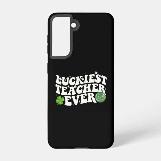 Coque Samsung Galaxy Luckiest enseignant jamais Disco Ball Shamrock Sup (Verso)