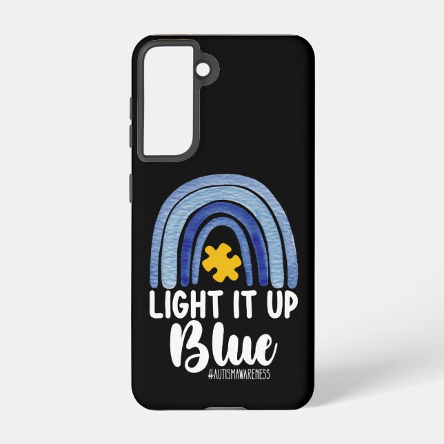 Coque Samsung Galaxy Lumière It Up Blue Rainbow Sensibilisation sur l'a (Verso)