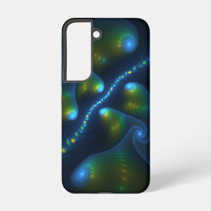 Coque Samsung Galaxy Lumières de l'Imaginaire Abstrait Bleu Vert Jaune