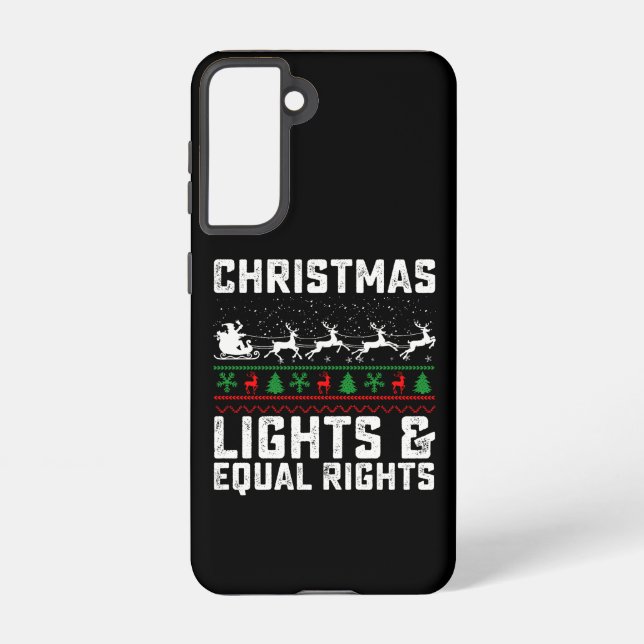 Coque Samsung Galaxy Lumières De Noël Et Égalité Des Droits Féministes (Verso)