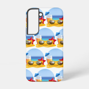 Coque Samsung Galaxy Lunettes de soleil et scène de plage pour l'été