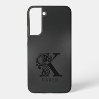 Luxury Monogram K sur Gris Foncé
