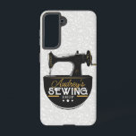 Coque Samsung Galaxy Machine à coudre antique AJOUTER LE NOM Seamstress<br><div class="desc">Machine à coudre ancienne AJOUTER NOM Seamstress Design sur mesure...  Customisez avec votre nom ou votre texte personnalisé !</div>