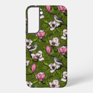 Coque Samsung Galaxy Magnolia en fleurs et mésange 2