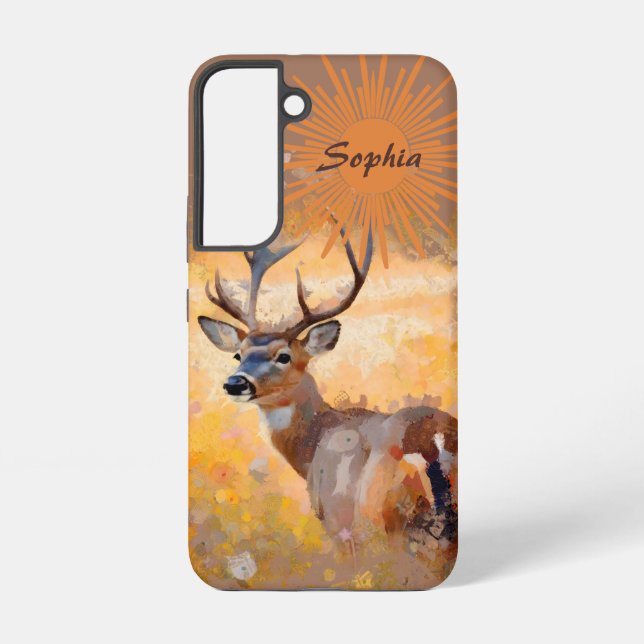 Coque Samsung Galaxy Majestic Deer in a Field of Wildflowers (Verso)