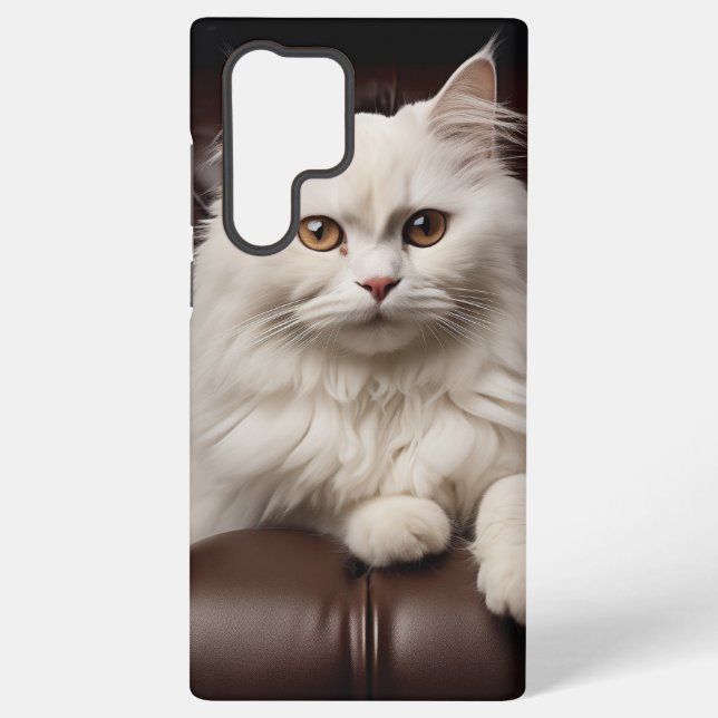 Coque Samsung Galaxy Majestic white cat (Verso)
