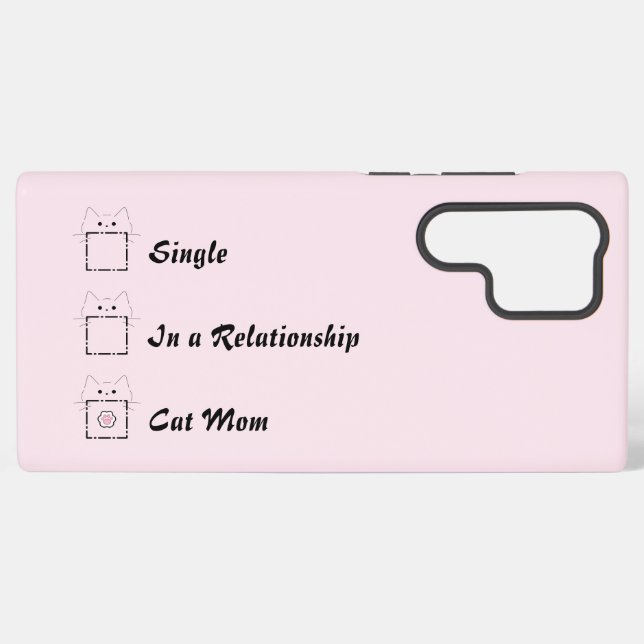 Coque Samsung Galaxy Maman Chat Chat Mignon Rose (Verso Horizontal)