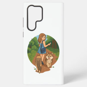 Coque Samsung Galaxy Maman Chien Mignonne Marchant avec des Chiots sur