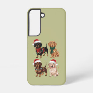 Coque Samsung Galaxy Maman de chien de Noël teckel Amoureux Cadeau de N