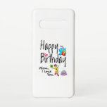 Coque Samsung Galaxy S10 Maman, je t'aime. Joyeux anniversaire.<br><div class="desc">Joyeux anniversaire à la meilleure maman du monde. Design amusant et mignon anniversaire avec un bel ours en peluche tenant un cadeau et un crayon amusant écrivant les souhaits d'anniversaire. Une combinaison parfaite pour les vêtements.</div>