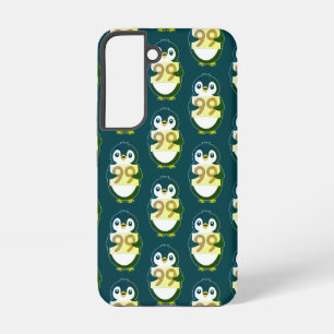 Coque Samsung Galaxy Manchot de dessin animé tenant le numéro 99