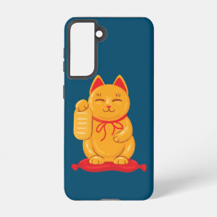 Coque Samsung Galaxy Maneki Neko Chat d'or japonais, Symbole de richess