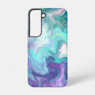 Coque Samsung Galaxy Marbre Abstrait violet et bleu