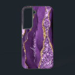 Coque Samsung Galaxy Marbre de Parties scintillant d'or violet Nom pers<br><div class="desc">Samsung Galaxy Coques ou coques iphone avec Agate Violet violet Parties scintillant or Géode Nom personnalisé Marbre étincelant Anniversaire - Anniversaire ou Mariage Cadeau / Fournisseur - Ajouter votre nom - Texte ou supprimer - Faire votre cadeau spécial - Redimensionner et déplacer ou supprimer et ajouter du texte / des...</div>