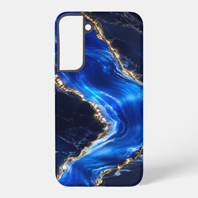 Coque Samsung Galaxy Marbre de Rivière Saphir Luxe (Verso)