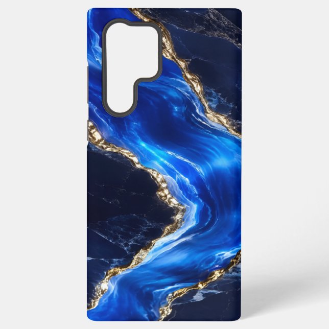 Coque Samsung Galaxy Marbre de Rivière Saphir Luxe (Verso)