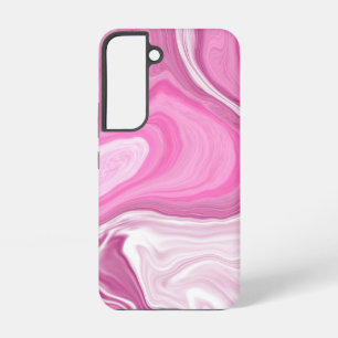 Coque Samsung Galaxy Marbre Faux Rose et Blanc