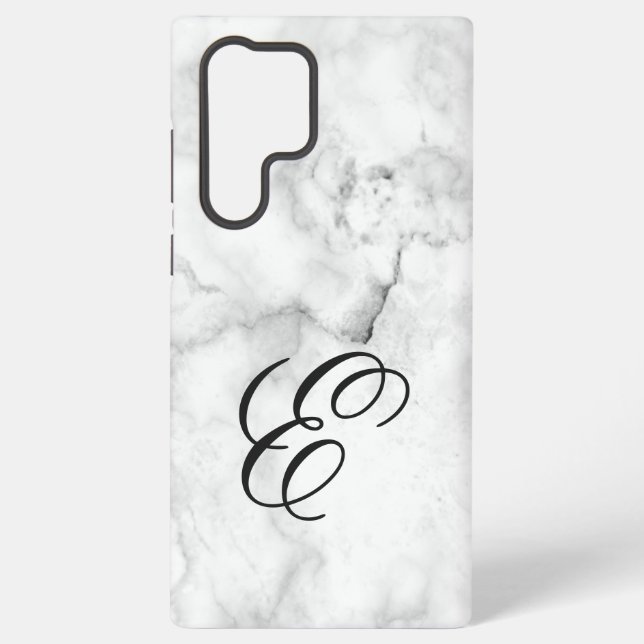 Coque Samsung Galaxy Marbre Galaxy Monogramme Initiale (Verso)