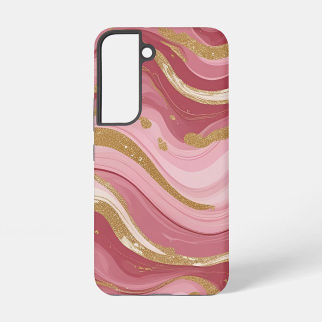 Coque Samsung Galaxy Marbre Rose Luxueux (Verso)