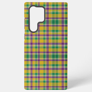 Coque Samsung Galaxy Mardi Gras coloré en vichy à motifs