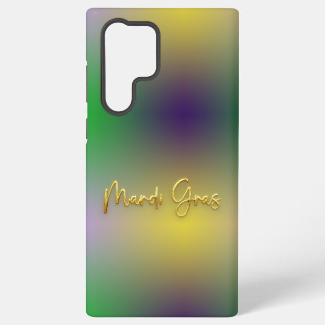 Coque Samsung Galaxy Mardi Gras Jaune, Violet, Vert (Verso)