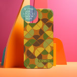 Coque Samsung Galaxy MCM Mod Circles Motif avocat vert récolte or<br><div class="desc">Un motif moderne du milieu du siècle avec des quarts de cercles dans un motif rétro branché. Le design minimal comprend la récolte de l'or, le vert d'avocat, l'orange - couleurs vintages les années 70. Vous pouvez ajouter votre nom en bas dans une police simple sans serif. Pour les utilisateurs...</div>
