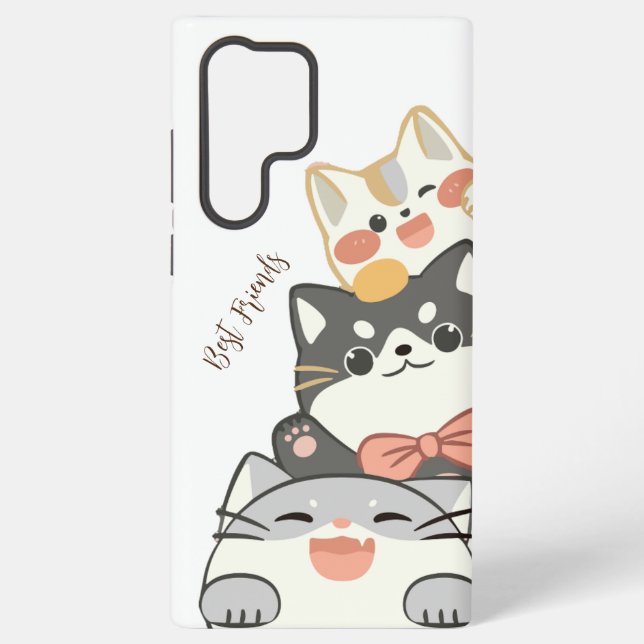 Coque Samsung Galaxy Meilleurs amis avec mes chats adorés (Verso)