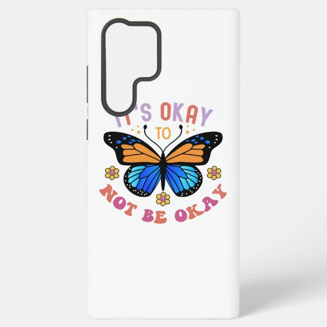 Coque Samsung Galaxy Mental Health Awareness Monarch Butterfly (Verso)