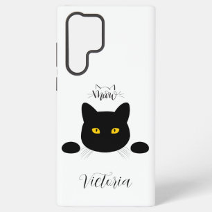 Coque Samsung Galaxy Meow Black Cat Golden Eyes personnalisable