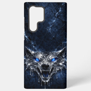 Coque Samsung Galaxy Mercure Loup Bleu Saphir Yeux Glaciaire