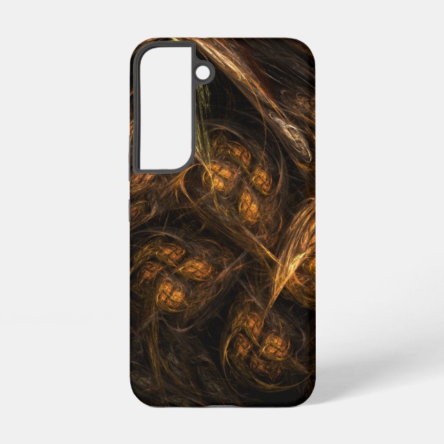 Coque Samsung Galaxy Mère Terre Art Abstrait Moderne Doré Fractal (Verso)