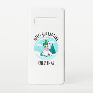 Coque Samsung Galaxy S10 Merry Quarantine Christmas Unicorn