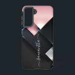 Coque Samsung Galaxy Métal 3-D Monogramme rose Carrés noirs<br><div class="desc">Le design est une photo et les coques ne sont pas faits avec de la parties scintillant, des paillettes, des métaux ou des bois. Cette conception est également disponible sur d'autres modèles de téléphone. Choisissez Type de périphérique pour voir d'autres iPhone, Samsung Galaxy ou coques Google. Certains styles peuvent être...</div>