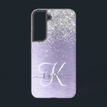 Coque Samsung Galaxy Métal brossé violet Parties scintillant d'argent N<br><div class="desc">Personnalisez facilement ce design branché de boîtier de téléphone chic avec une jolie parties scintillant brillante en argent sur un arrière - plan métallique brossé violet.</div>