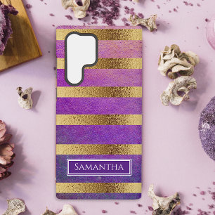 Coque Samsung Galaxy Métallurgique rayé violet