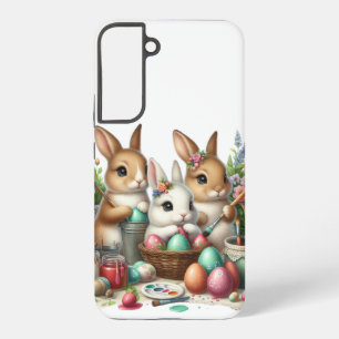 Coque Samsung Galaxy Mignon, lapin de Pâques/peinture de printemps en g