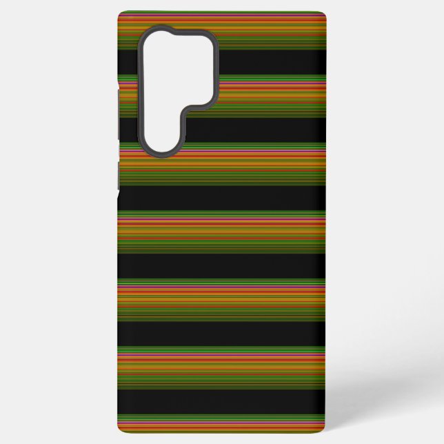 Coque Samsung Galaxy Mignon rayé noir coloré (Verso)
