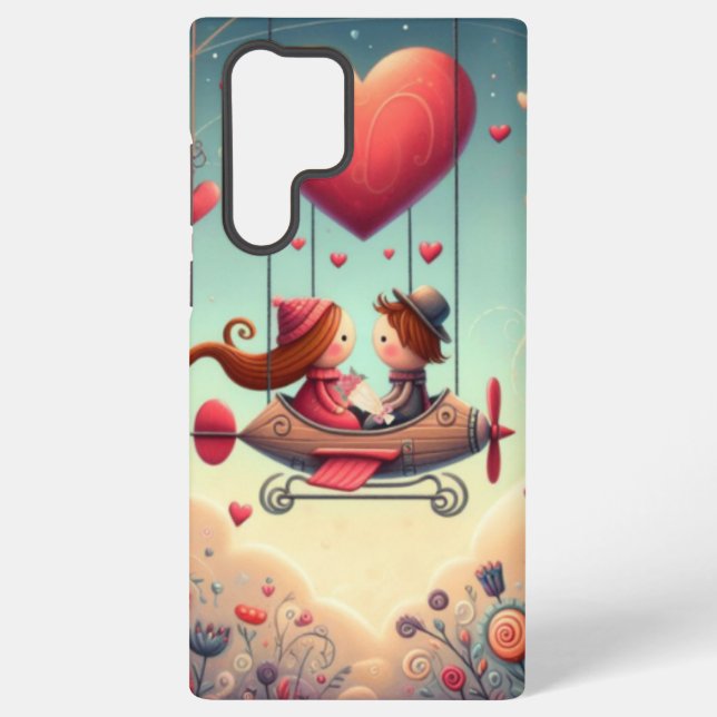 Coque Samsung Galaxy Mignonne bémol Saint Valentin hydravion (Verso)