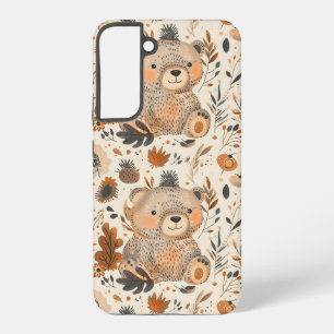 Coque Samsung Galaxy Mignonne Ours d'automne et Motif de feuillage de b
