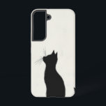 Coque Samsung Galaxy Minuit Chat Silhouette Téléphone<br><div class="desc">Un chat noir regarde l'inconnu,  rendu dans une silhouette épurée qui ajoute mystère et élégance à votre appareil.</div>