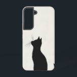 Coque Samsung Galaxy Minuit Chat Silhouette Téléphone<br><div class="desc">Un chat noir regarde l'inconnu,  rendu dans une silhouette épurée qui ajoute mystère et élégance à votre appareil.</div>