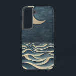 Coque Samsung Galaxy Minuit Tides Moon Téléphone Case<br><div class="desc">La lune surplombe des vagues sombres et ondulantes dans ce design humoristique et poétique,  idéal pour les rêveurs,  les stargazers et les amoureux de la mer.</div>